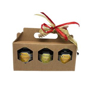 Confezione regalo 3 miele a scelta 250gr